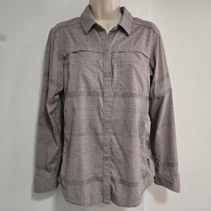 REI Co-op  Sz M Beige Vented Fish Hike Camp Light Shirt Long Sleeve Women's